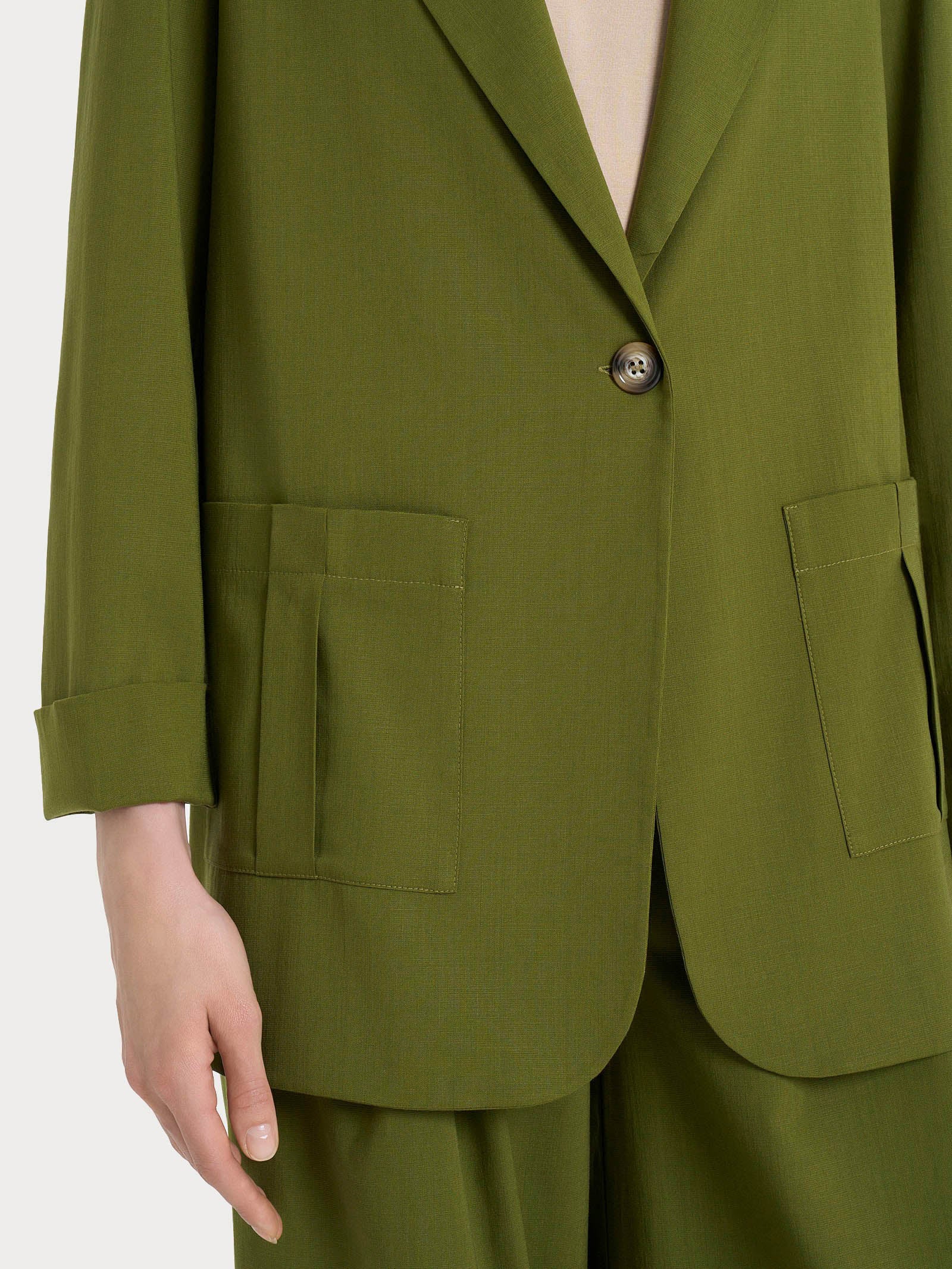 Ragno Super Natural blazer destrutturato Sphagnum tencel