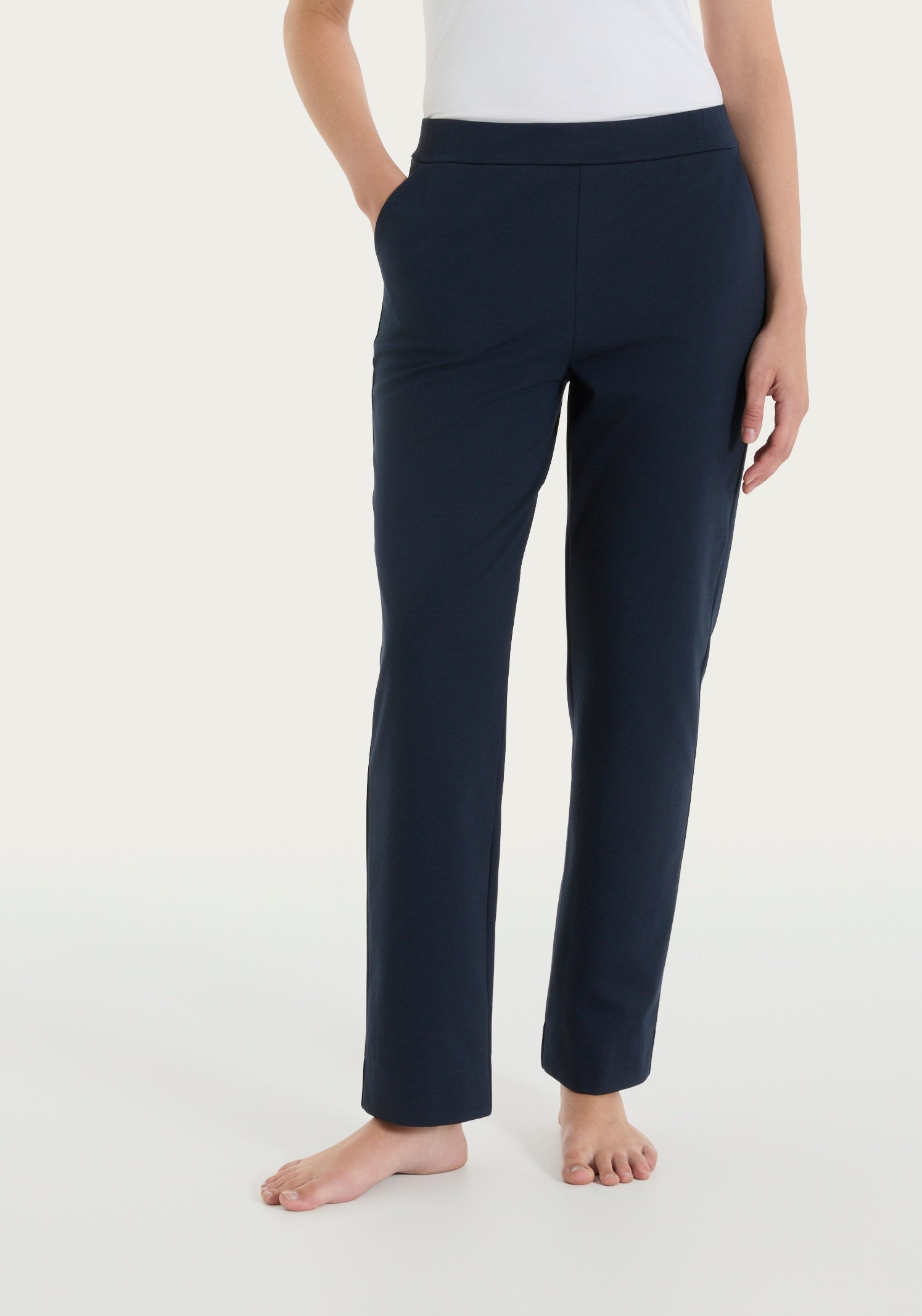 Ragno Homewear Pantalone Dritto con Tasche Jersey Cotone Blu