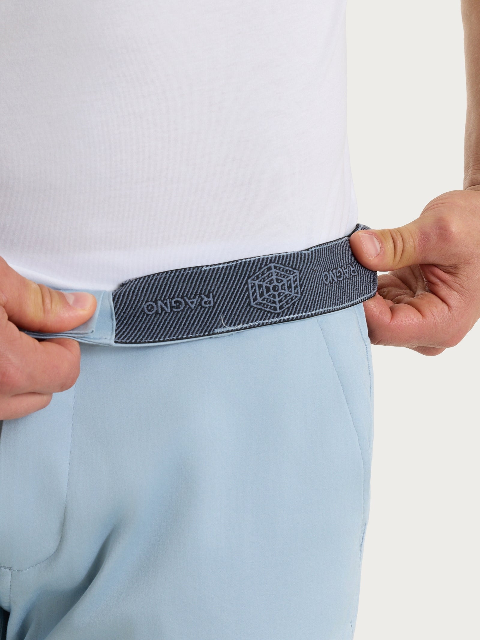 Ragno Satin Power Pantalone Chino Dusty Blue Cotone