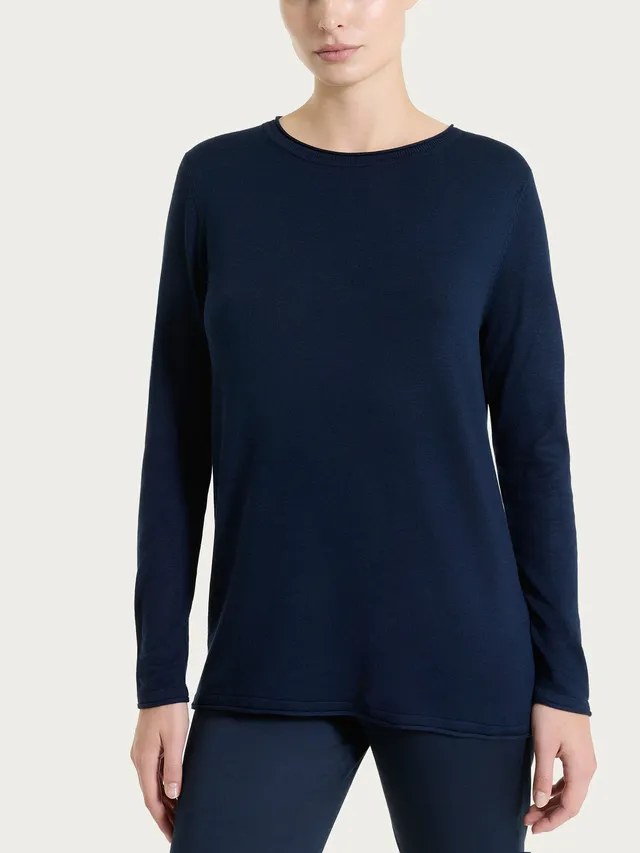 Ragno Summertime maglia girocollo bleu manica lunga