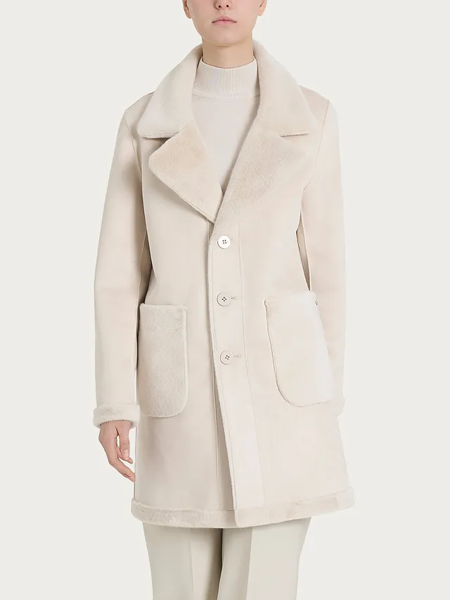 Ragno Comfort cappotto corto donna double-face champignon