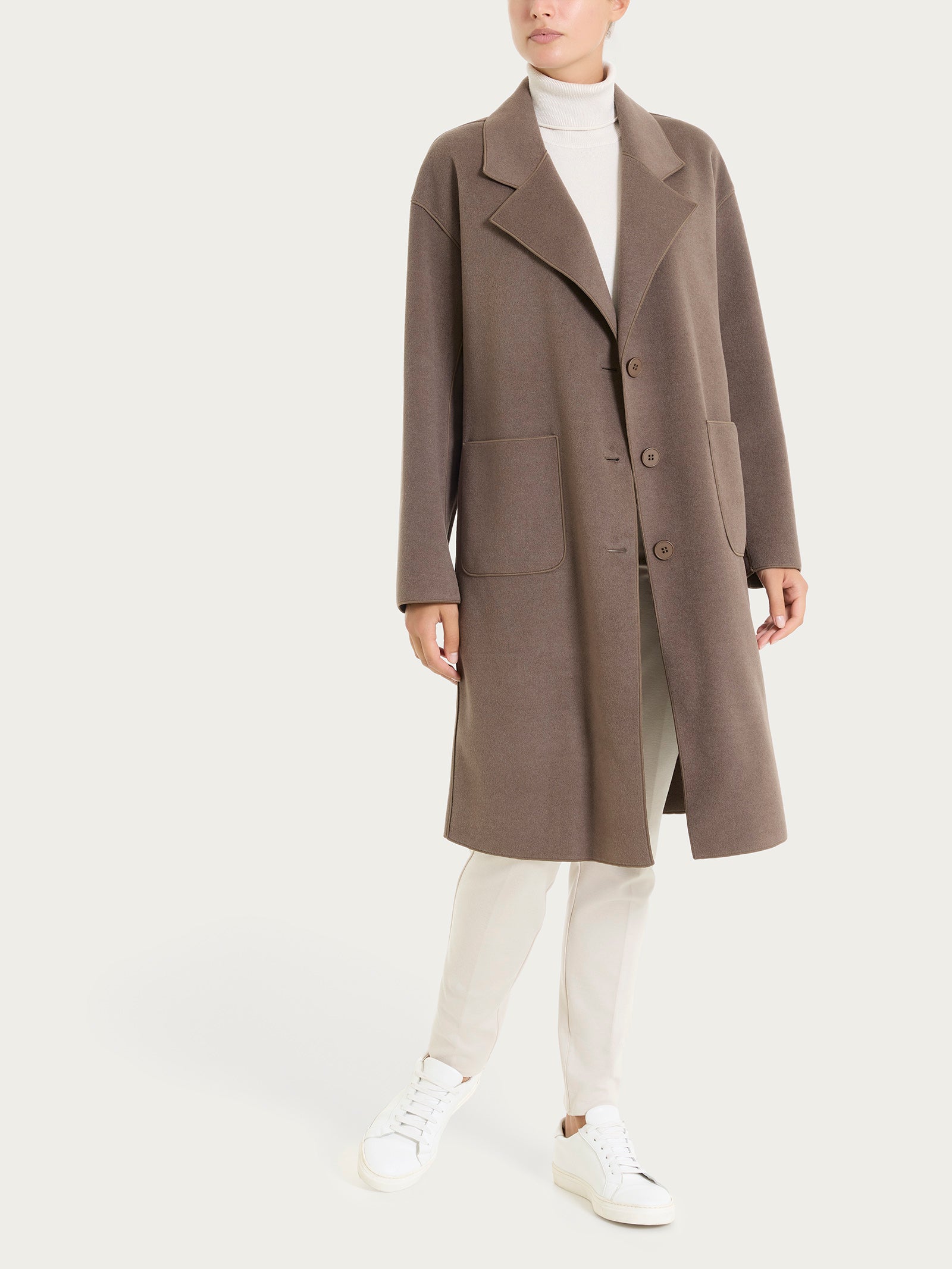 Ragno Vegan Wool Cappotto con Bottoni Rain Drum caldo