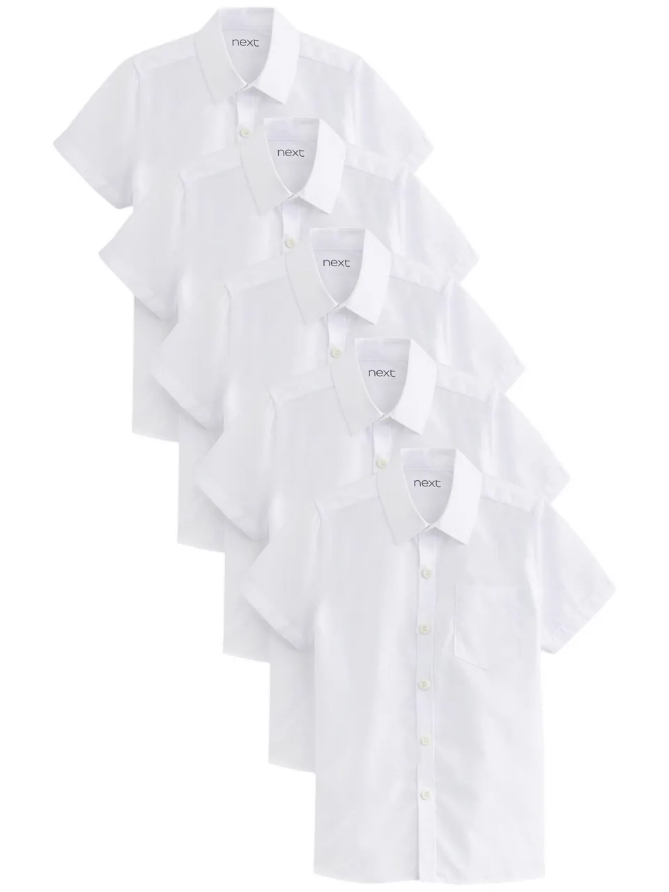 Next ragazzo camicie scuola slim maniche corte 5 pz 152