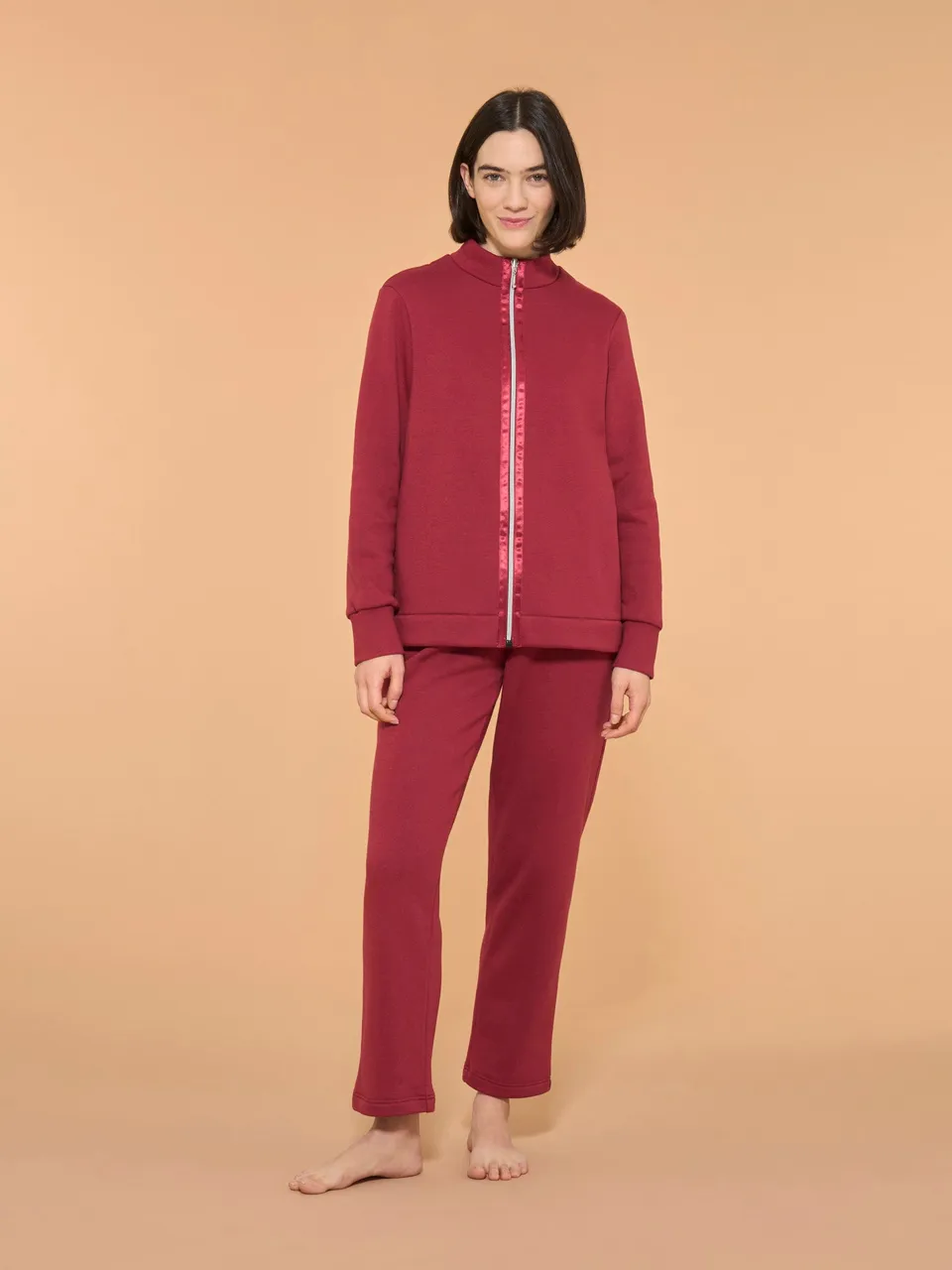 Ragno Sweet Emotion tuta felpata collo alto Tibetan Red misto cotone