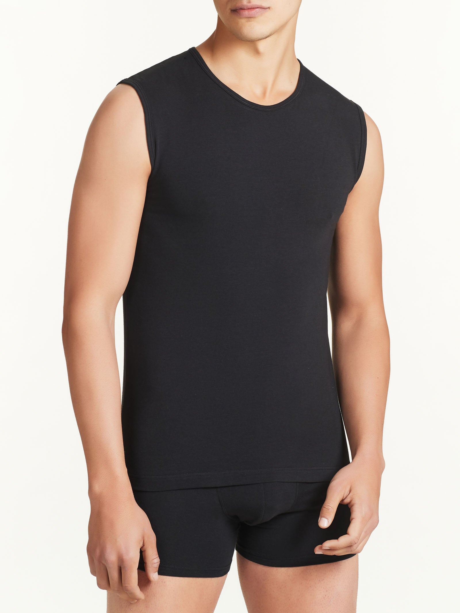 Ragno Comfort canottiera uomo cotone Nero