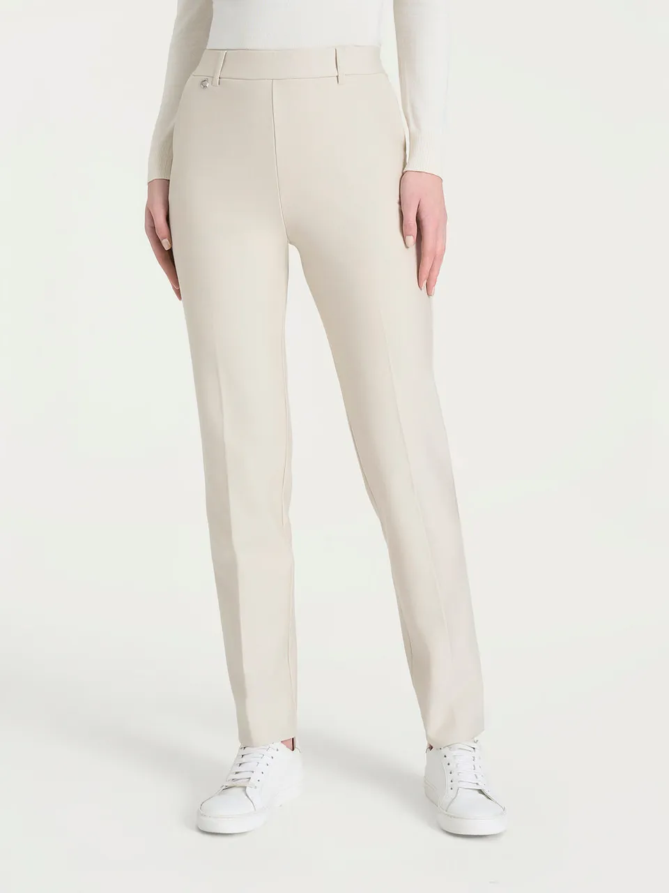 Ragno Compact Pantaloni dritti con tasche Champignon vita elasticizzata