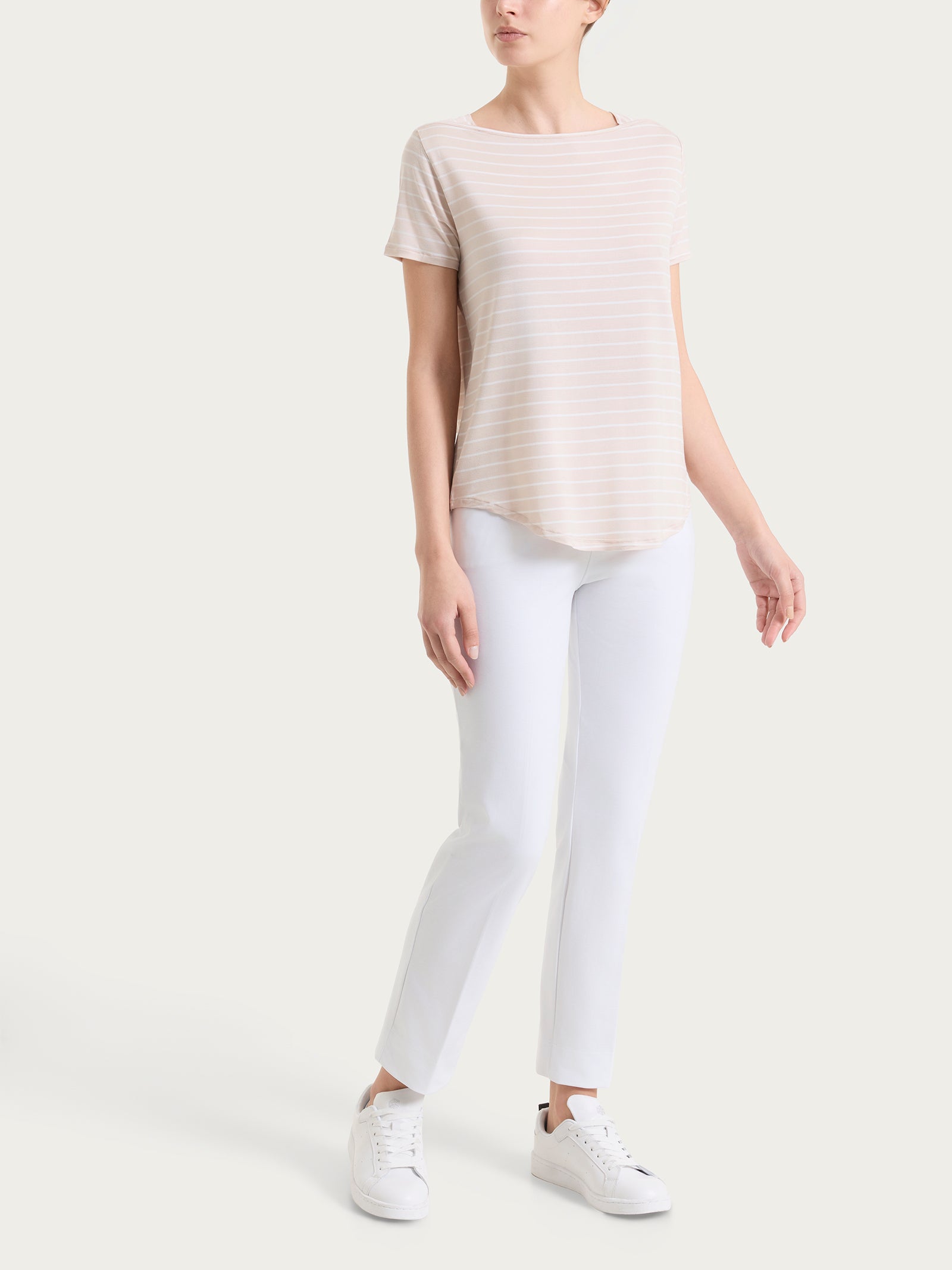 Ragno Summer Light Maglietta Righe Barchetta Almond Peach
