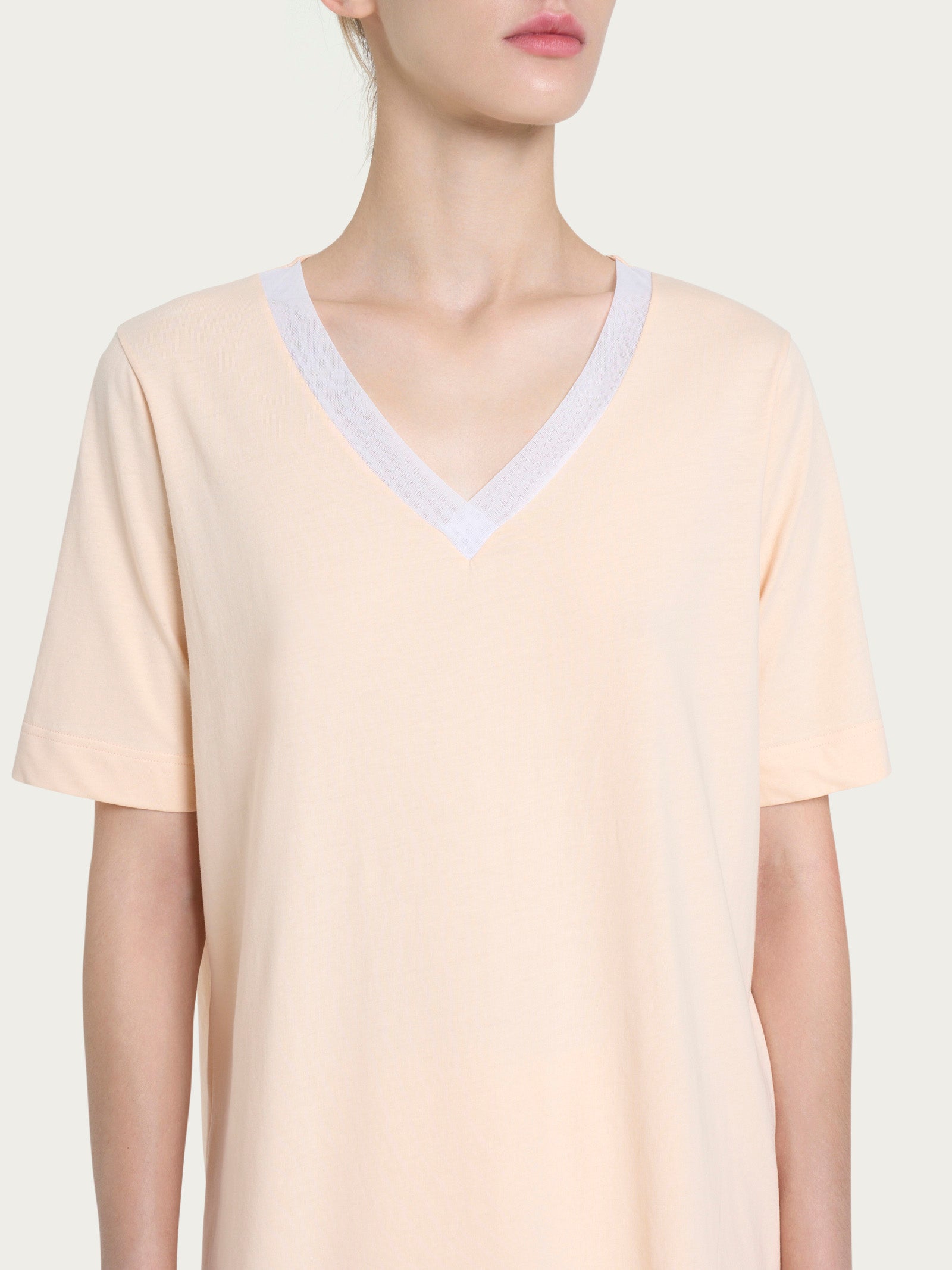 Ragno Jersey Cotone Pigiama Scollo V Pale Peach Corto