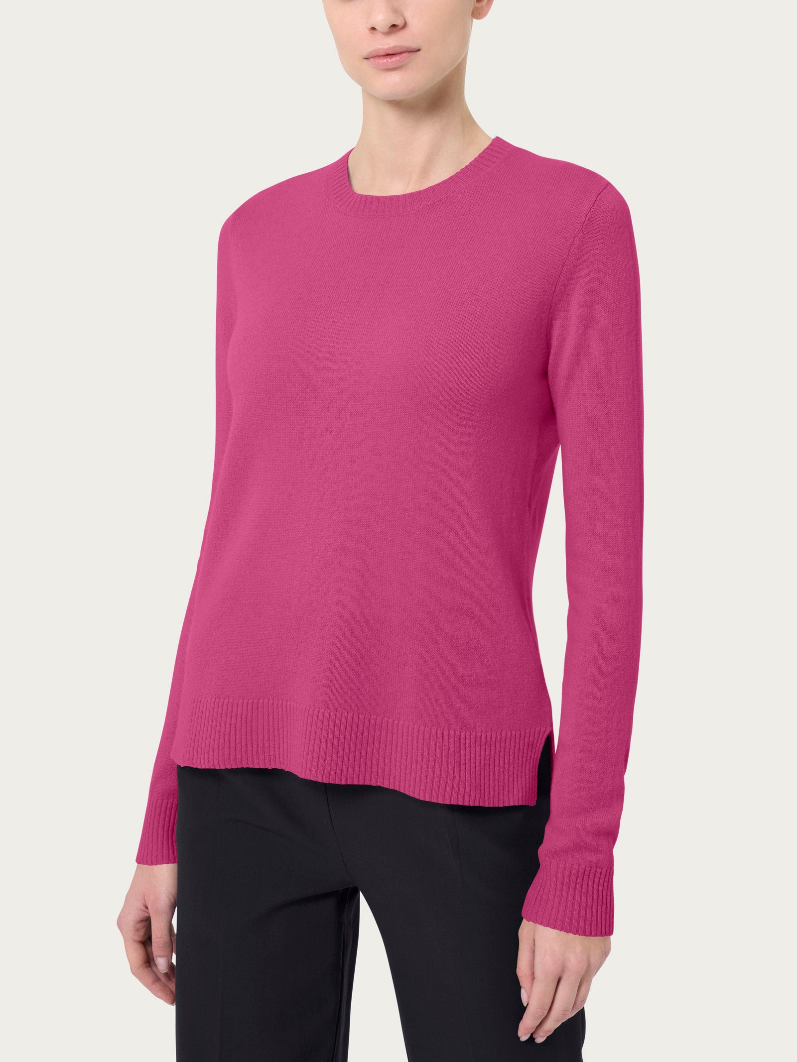 Ragno Maglia Girocollo Cashmerino Lana Red Violet
