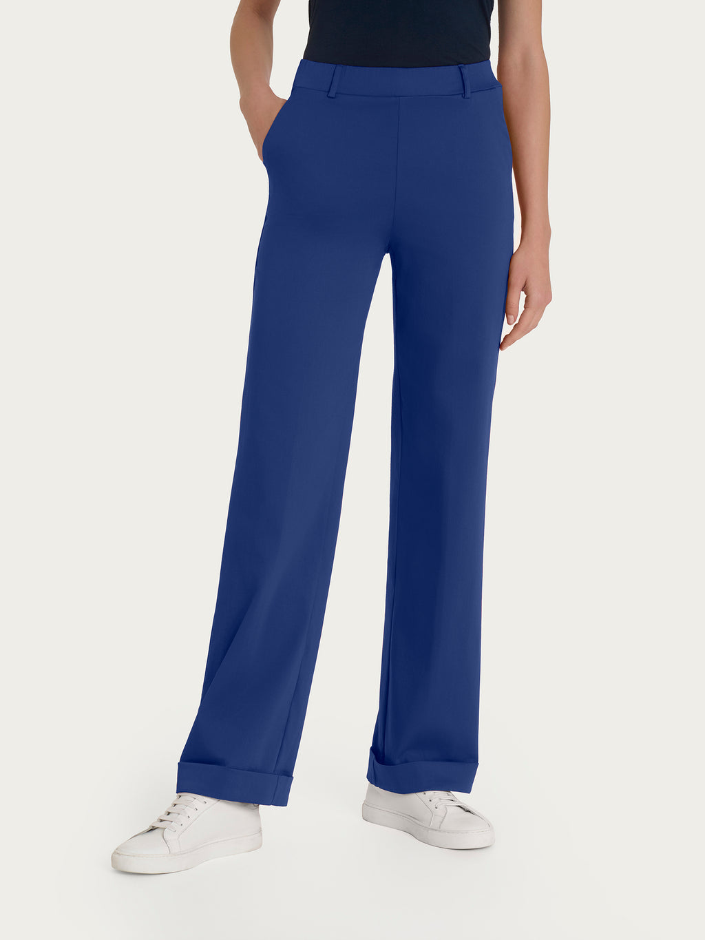 Ragno Satin Power Pantaloni Dritti Donna Mirtillo con Tasche
