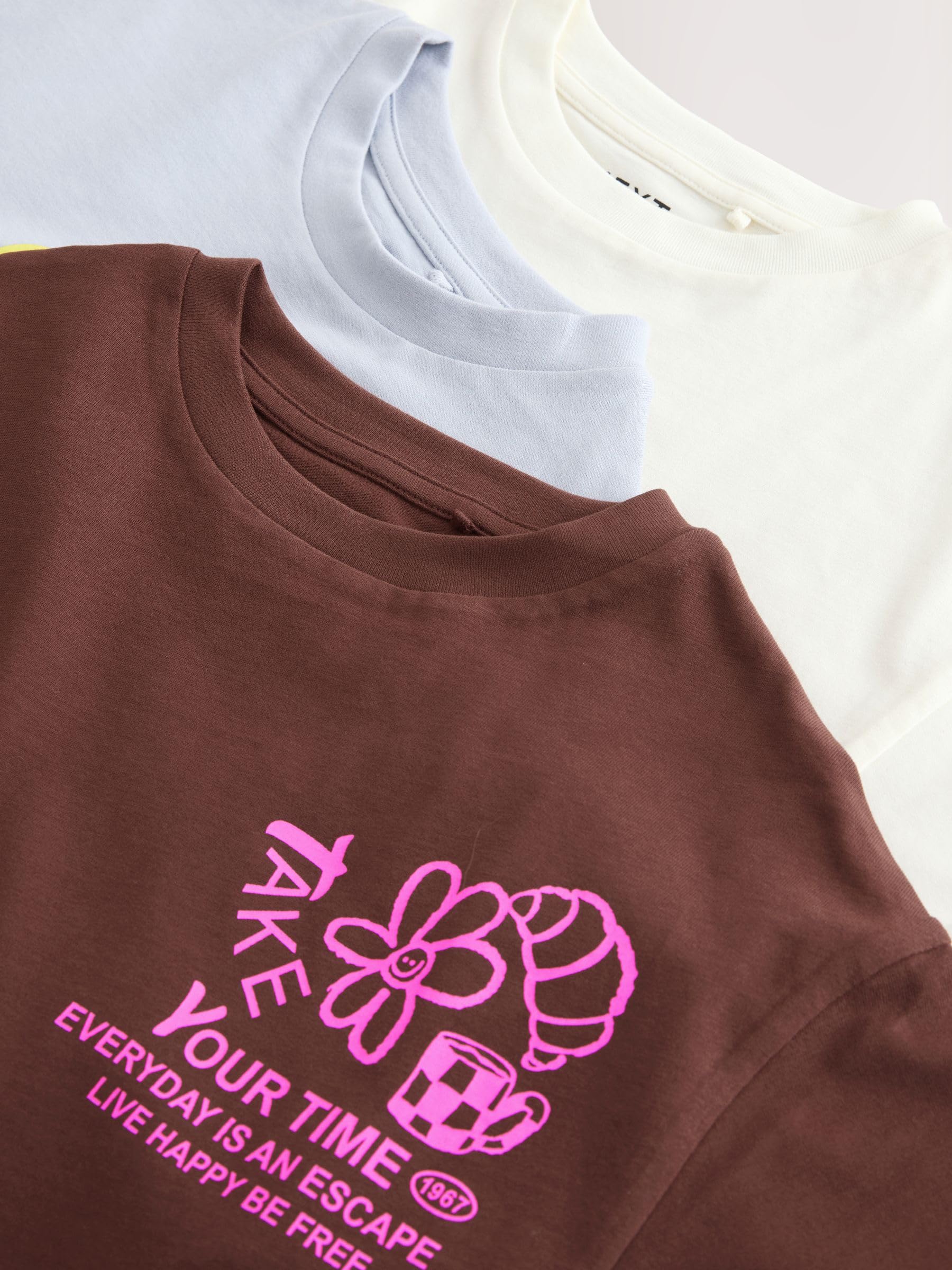 Next T-Shirt Oversize stampa bambina 3 pezzi 104 comoda