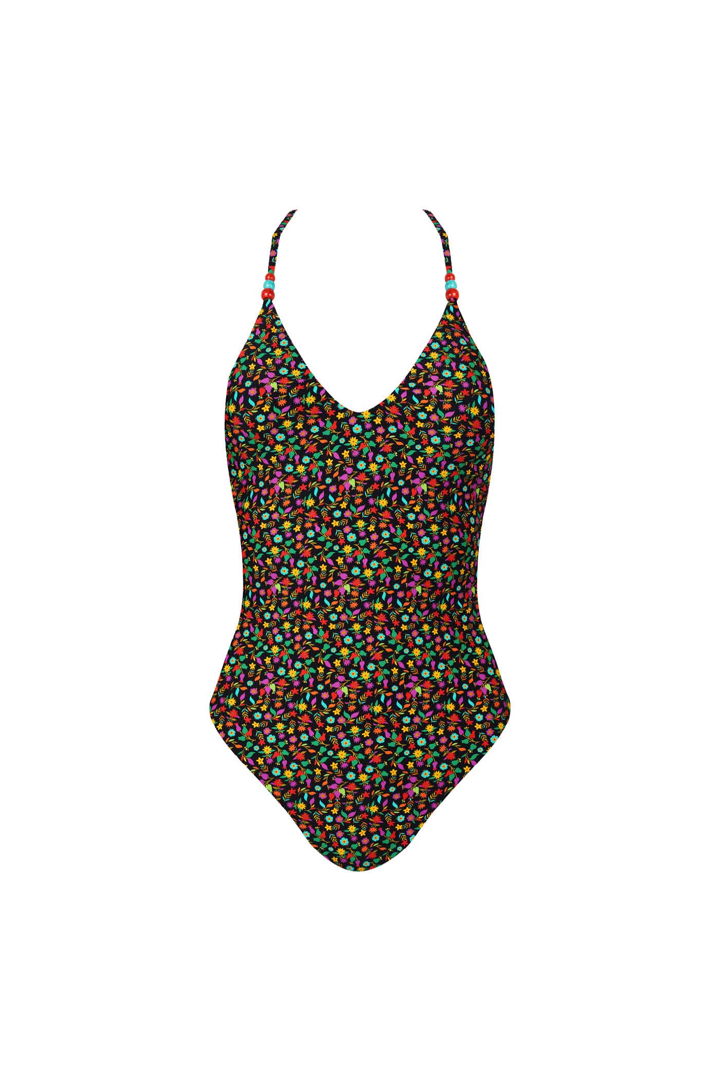 Goldenpoint Wonderland costume intero triangolo floreale