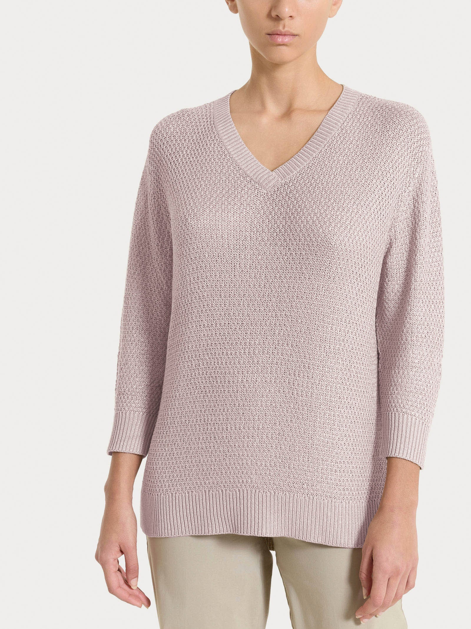 Ragno Lurex Maglia Scollo V Donna Rosa Sphinx