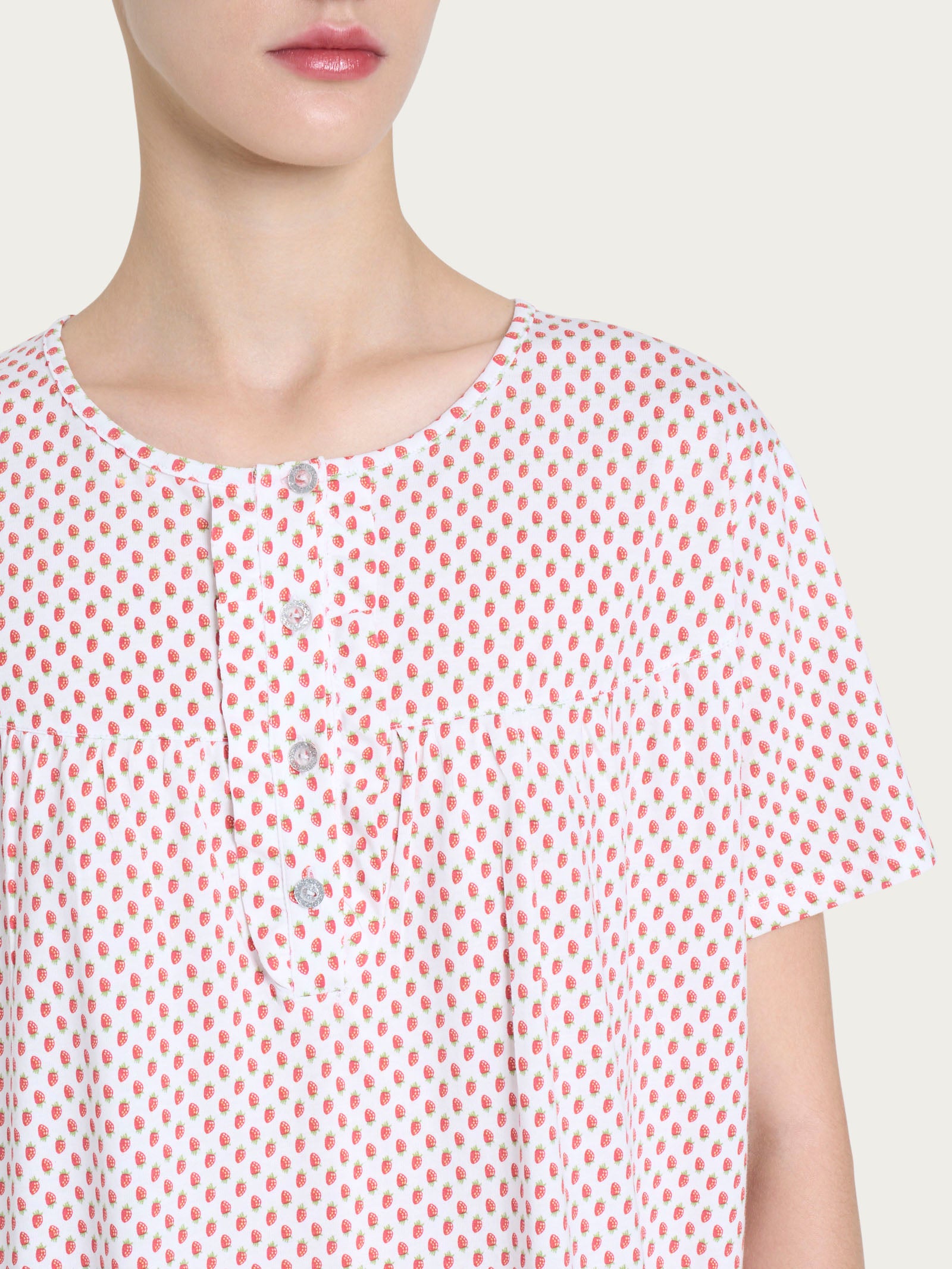 Ragno Jersey Camicia da notte fantasia bianco cotone