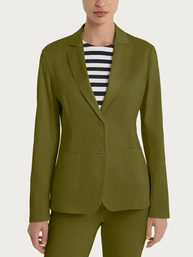 Ragno Blazer due bottoni Satin Power cotone verde regular