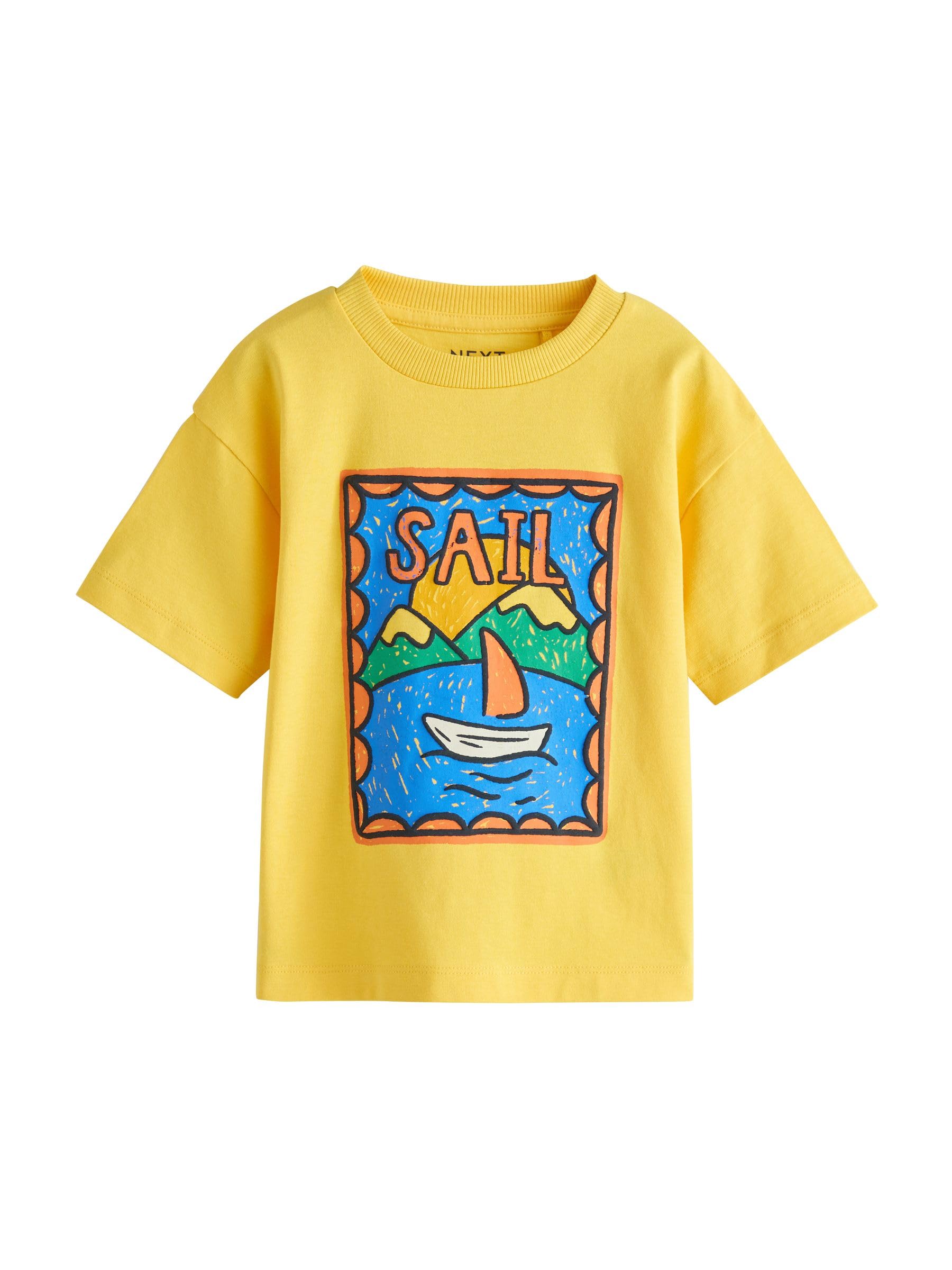 Next T-Shirt Bambino Manica Corta 92-98 4 Pezzi Grafica