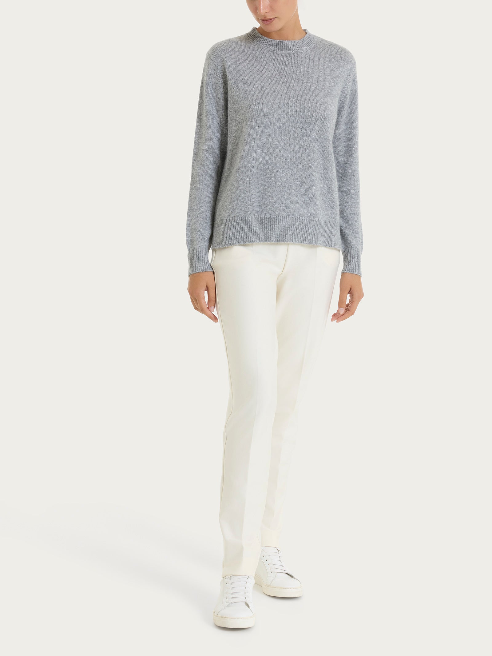 Ragno Natural Soft Maglia Girocollo Donna Ghiaia Melange