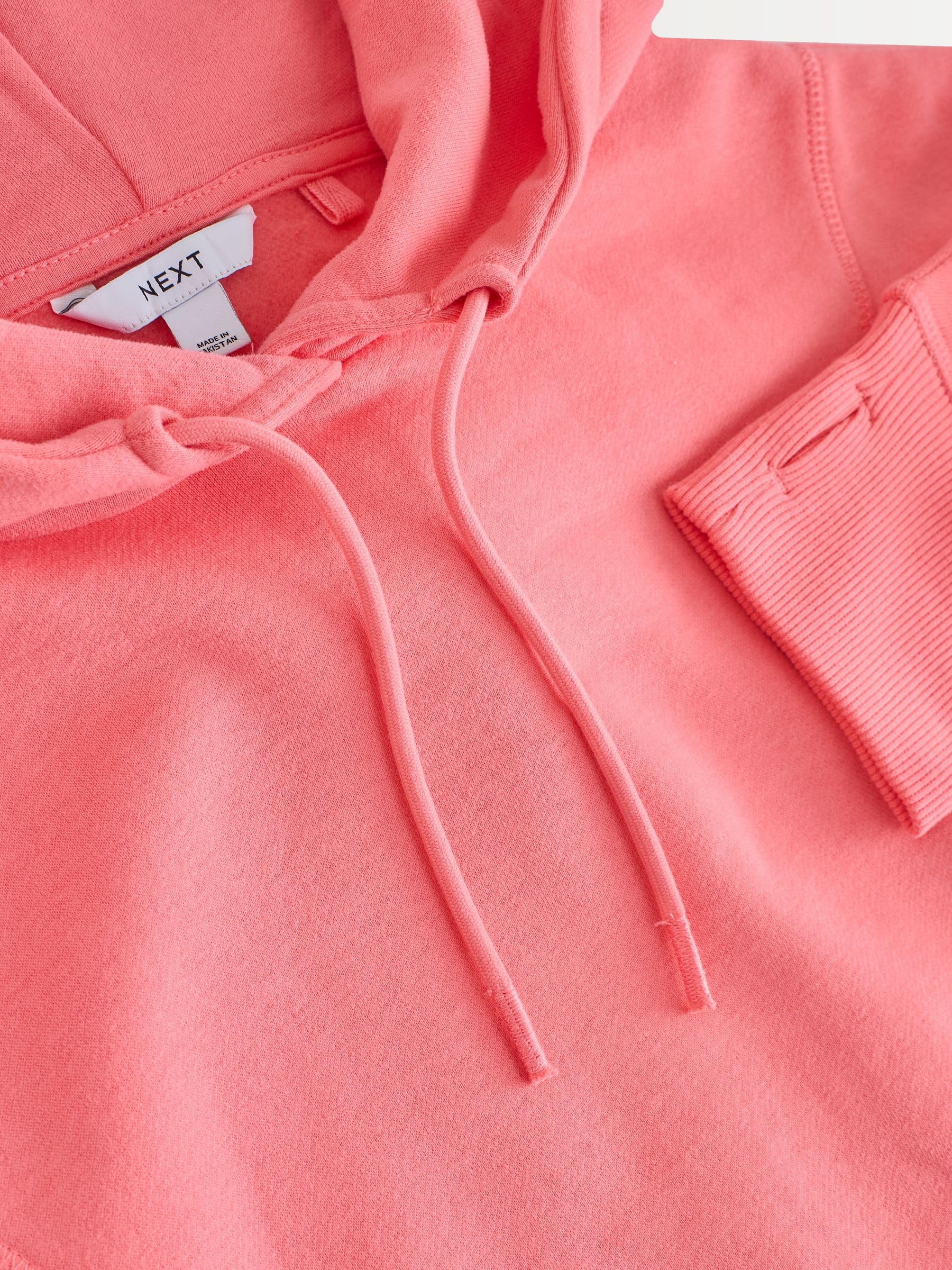 NEXT Lunga Cappuccio Rilassata Felpa Donna S Rosa Vestibilità Comoda