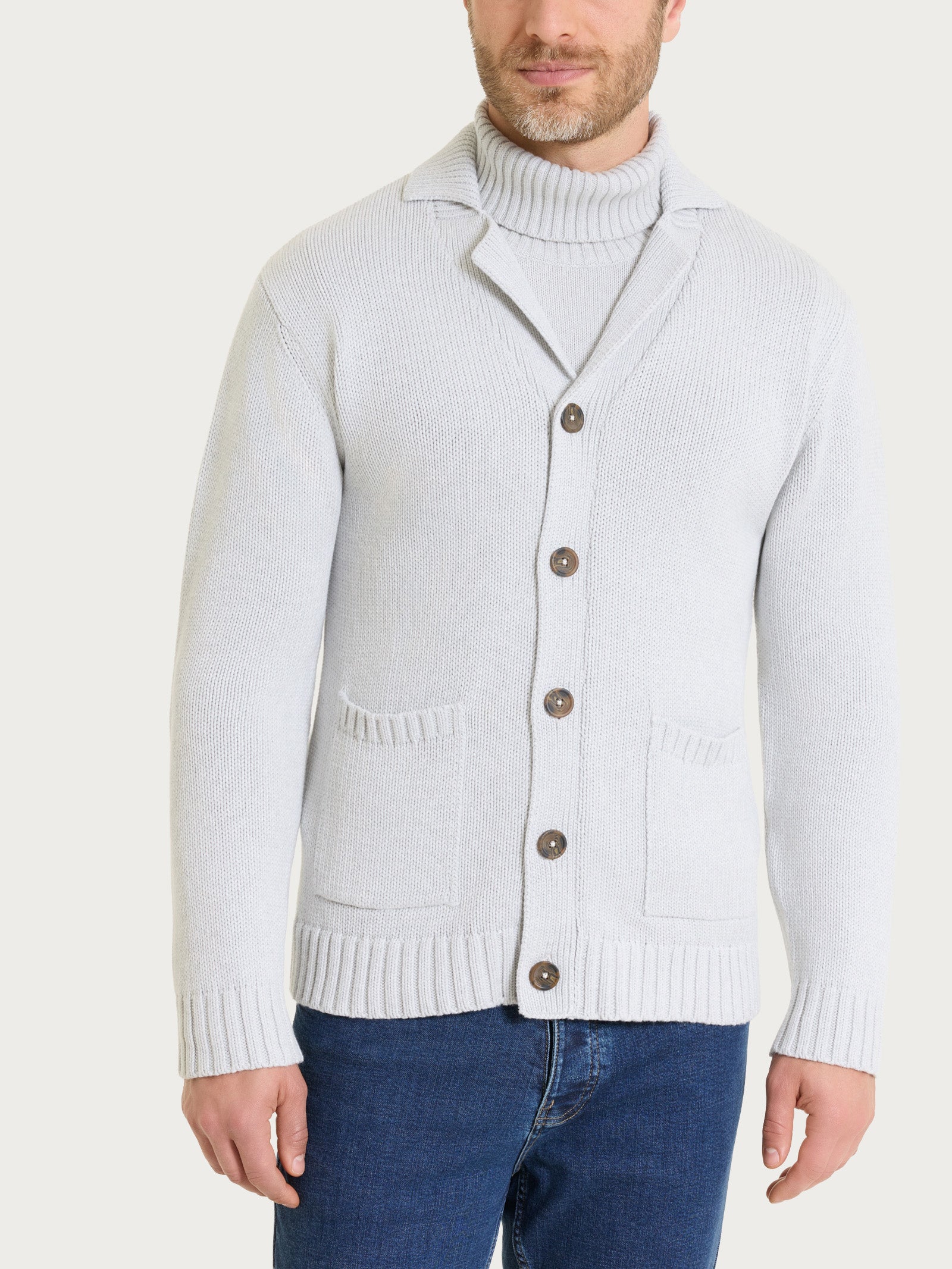 Ragno Winter Cotton cardigan uomo Dawn Blue cotone