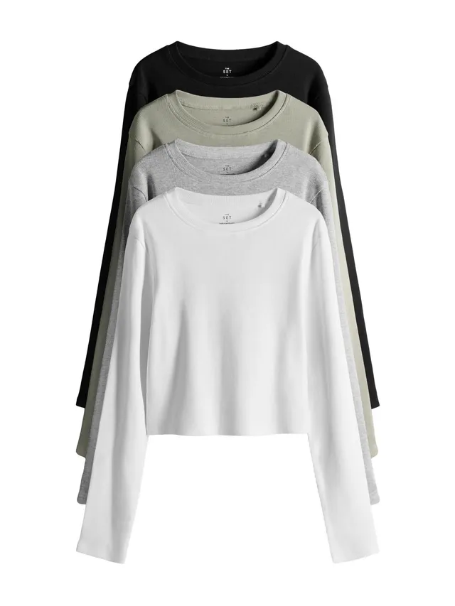 Geo Next The Set Magliette Coste Maniche Lunghe 4 Pezzi Comode