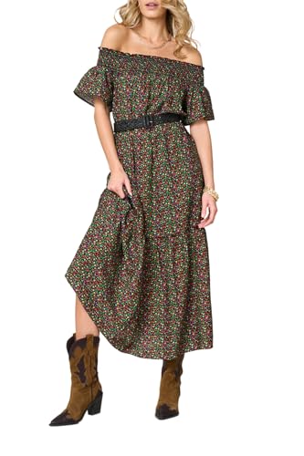 Goldenpoint Wonderland abito copricostume lungo floreale bardot