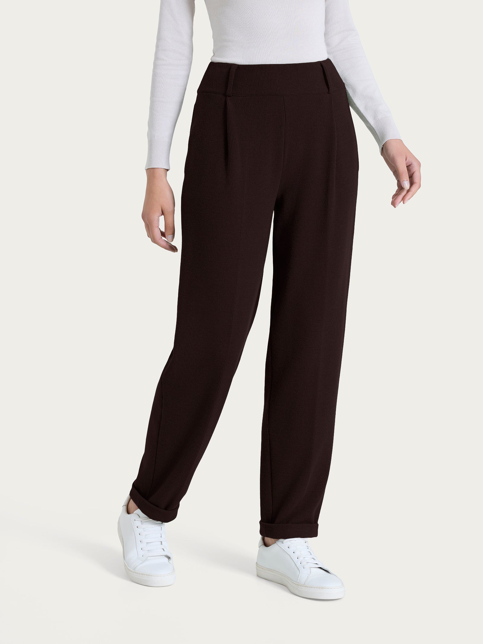 Ragno Relaxed Wardrobe Pantalone Tapered Velvet Chocolate Torte