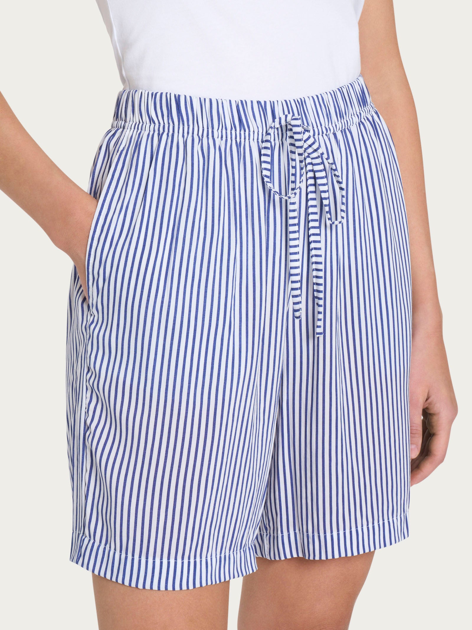 Ragno EcoSeta Pantaloncino Boyfriend Rigato Fant. Blueberry
