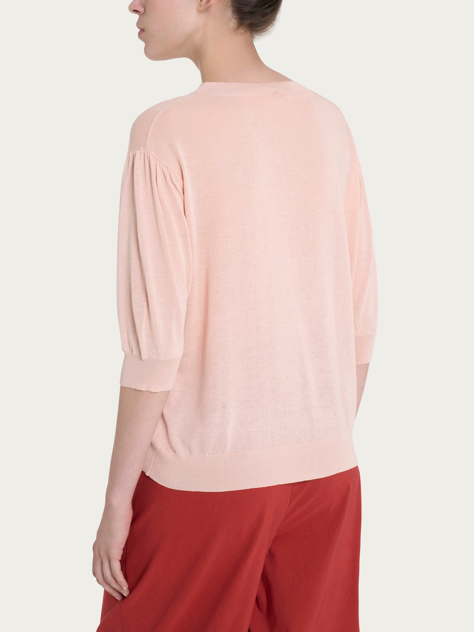 Ragno Viscosa Maglia Palloncino Cameo Rose Crepe