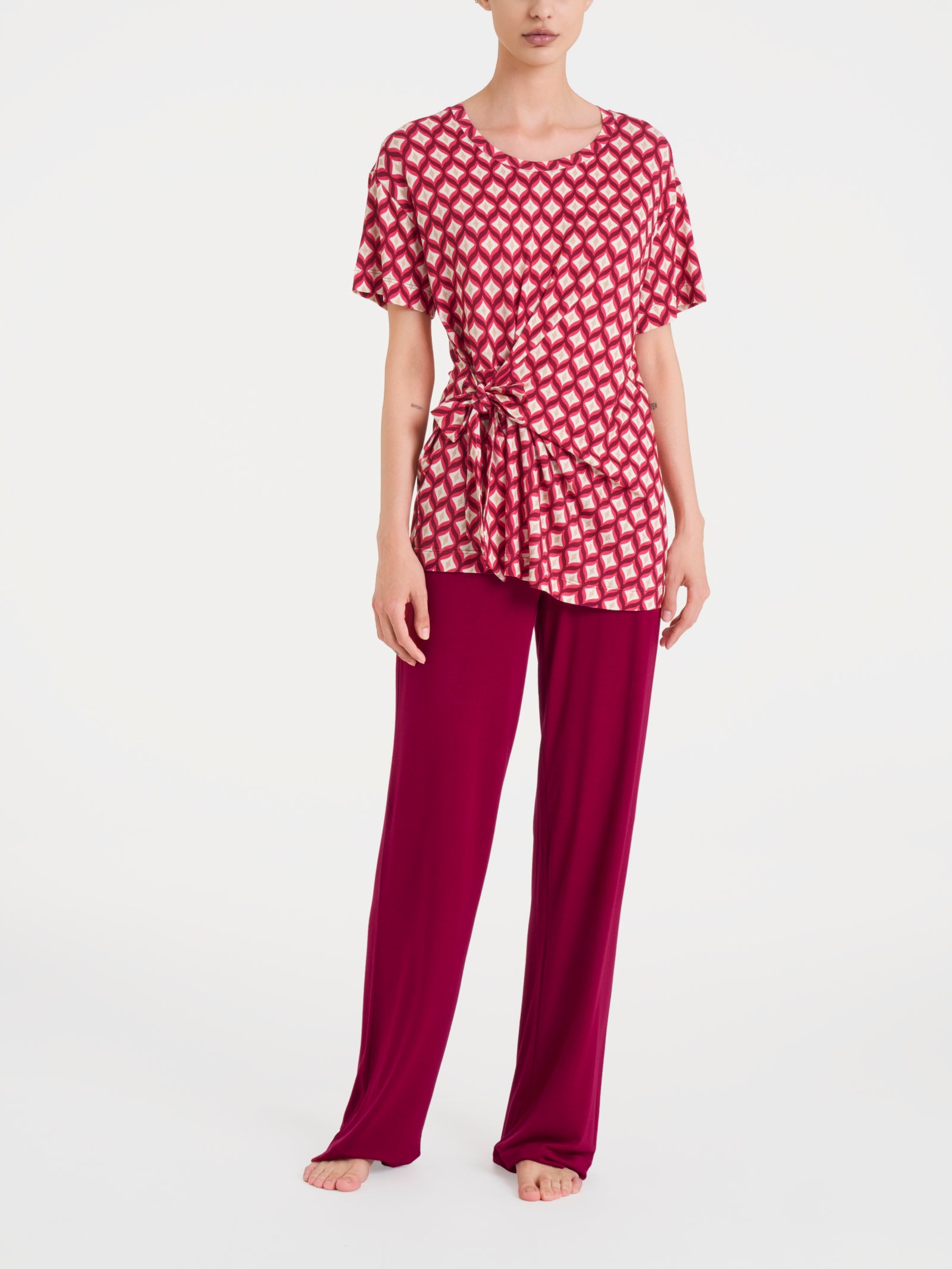 Ragno Viscosa Summer maxi t-shirt Fant. Rhododendron nodo