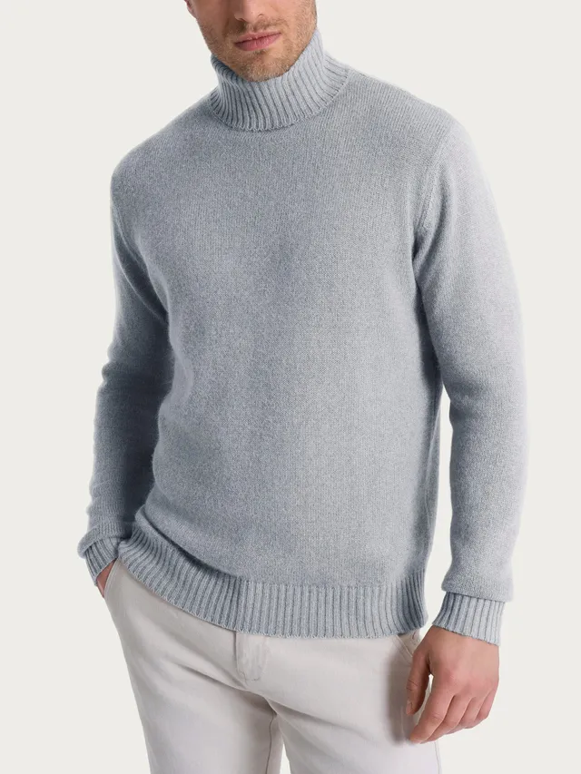 Ragno Natural Soft dolcevita uomo ghiaia misto viscosa