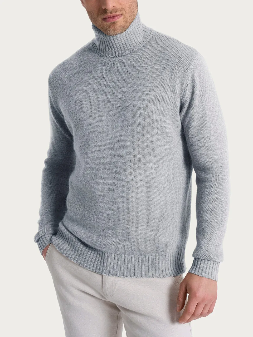 Ragno Natural Soft dolcevita uomo ghiaia misto viscosa