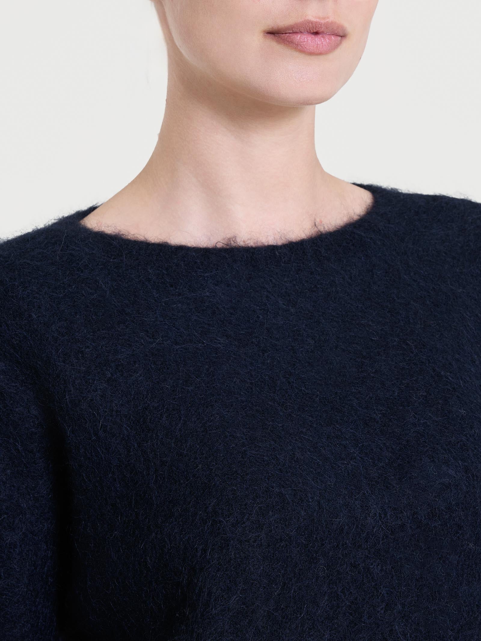 Ragno Merino Soft maglia girocollo misto alpaca nero calda