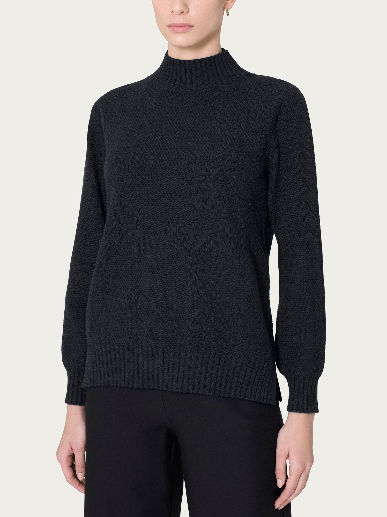 Ragno Super Soft Lupetto maglia punto riso nera