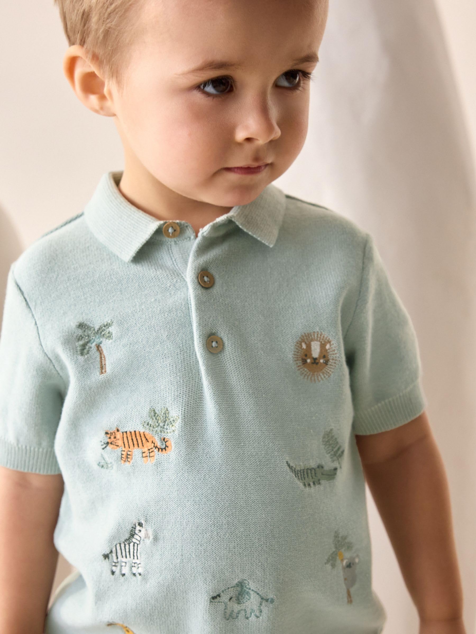Next Polo Maglia Ragazzo Maniche Corte Cotone Ricami