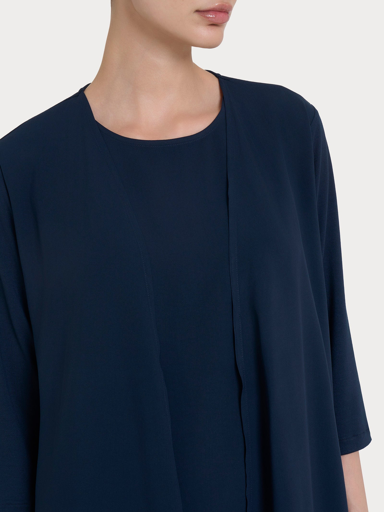 Ragno Viscosa Summer cardigan manica 3/4 Bleu aperto