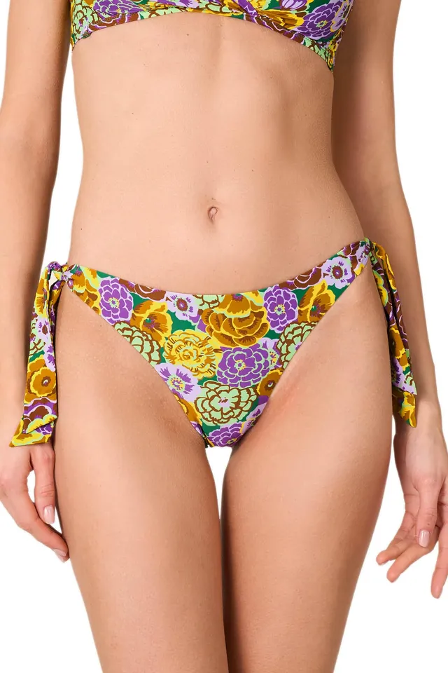 Goldenpoint Fleur Slip Bikini Fianco Basso Fiocchi Floreale