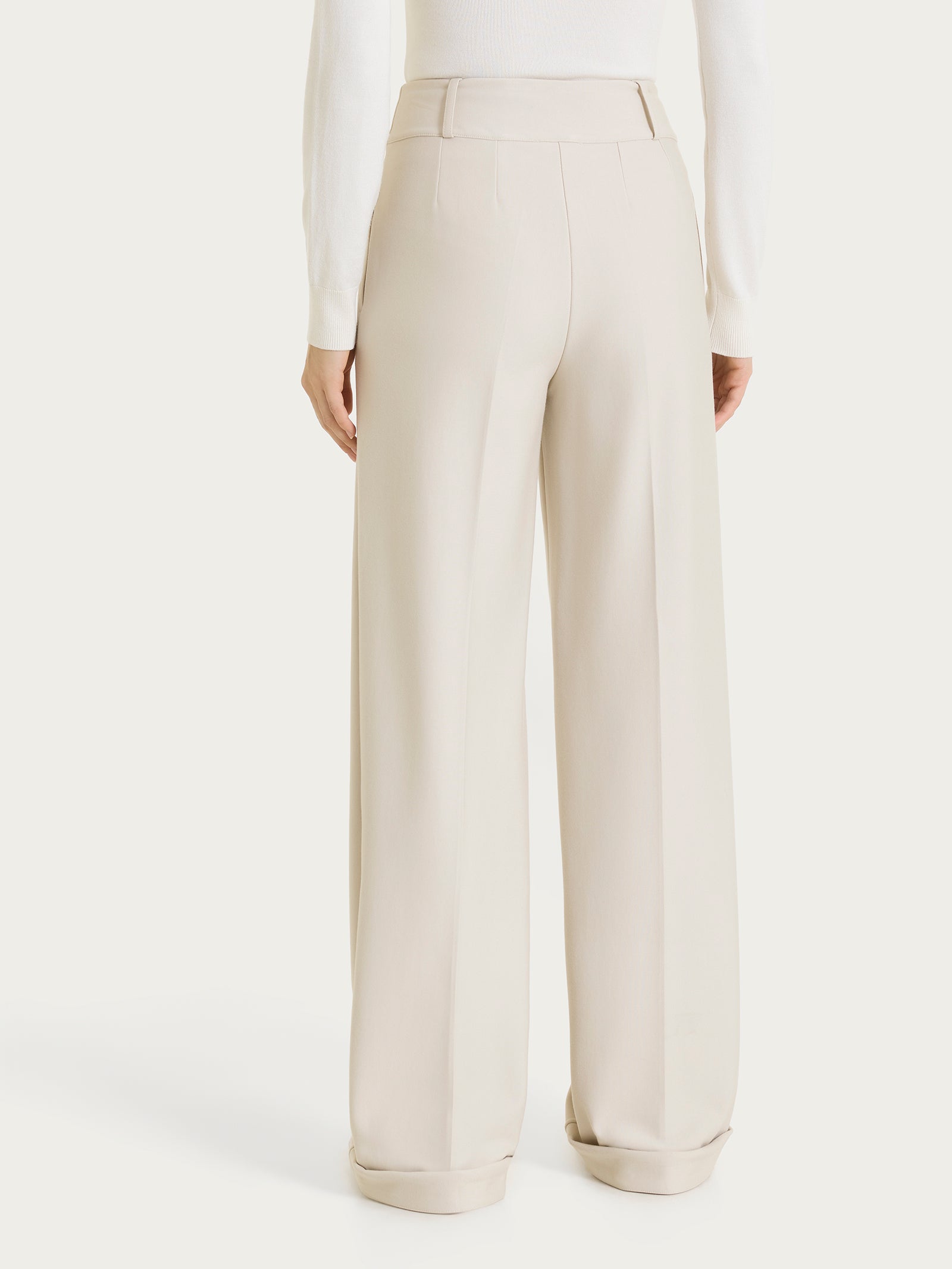 Ragno Compact pantalone ampio Champignon wide leg