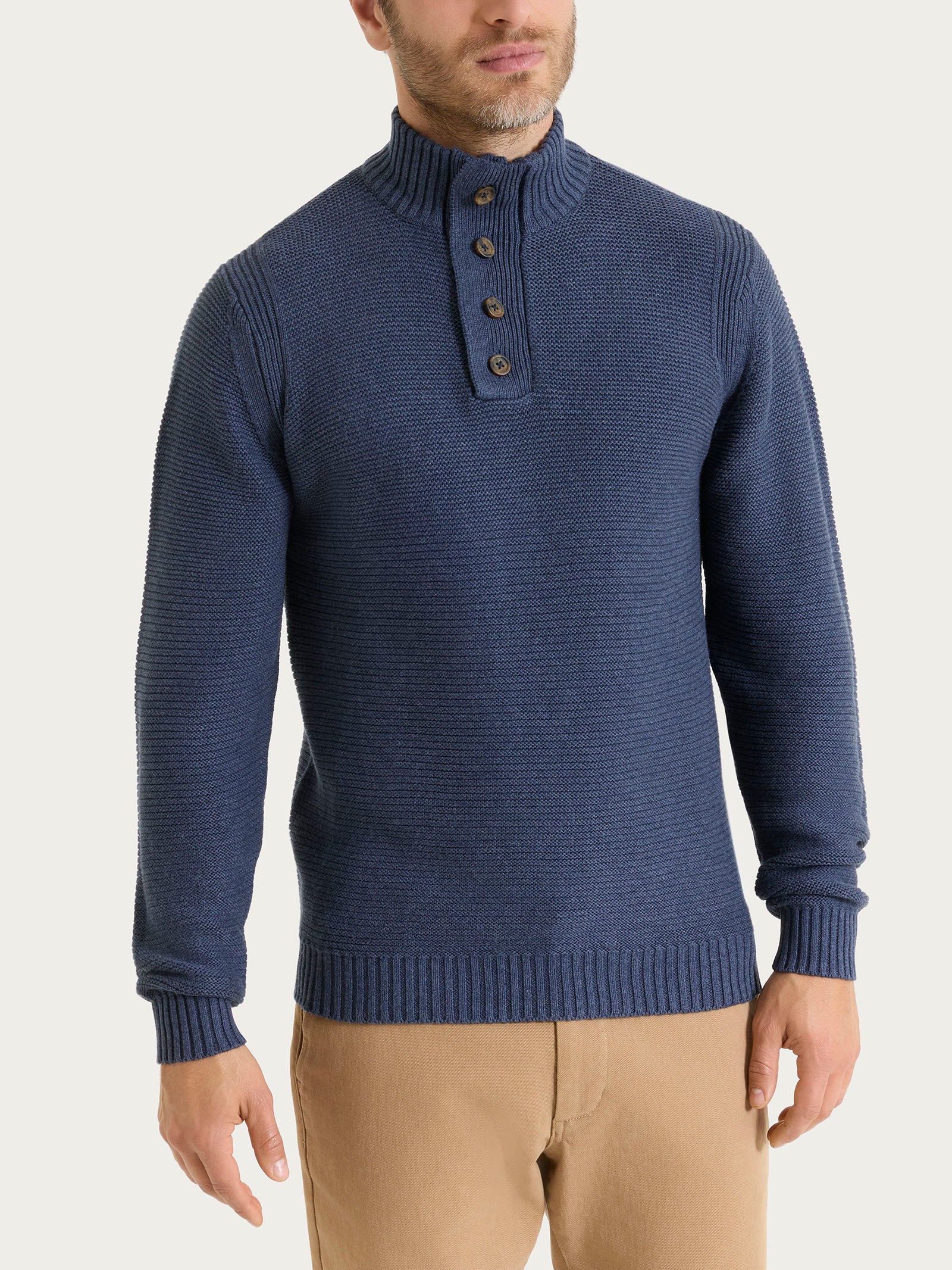 Ragno Winter Cotton Lupetto Zip Uomo Avio in Cotone