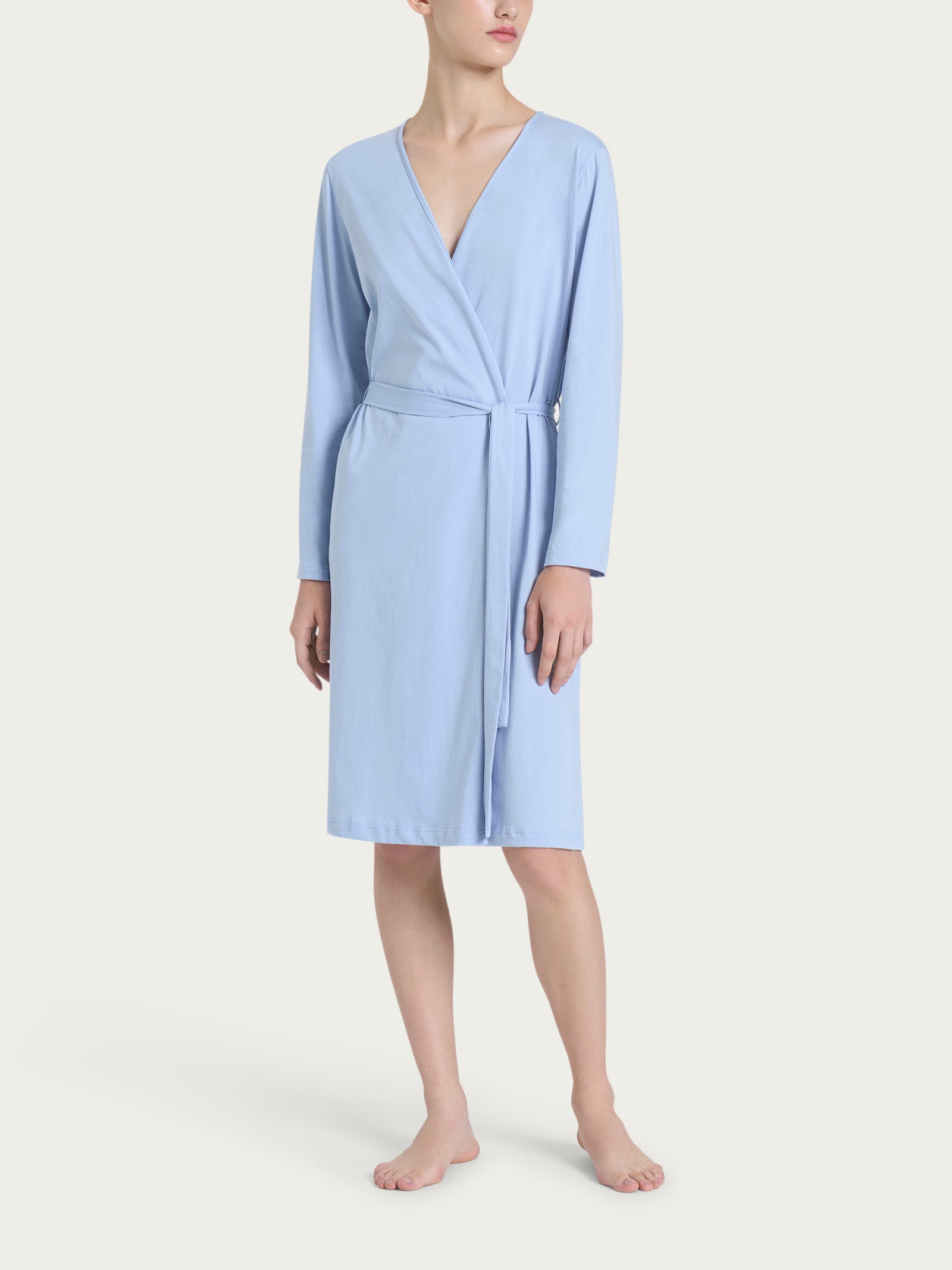 Ragno Jersey Cotone Vestaglia Ginocchio Brunnera Blue