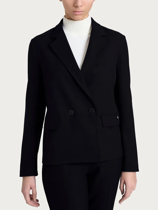 Ragno Blazer doppio petto Nero flanella regular