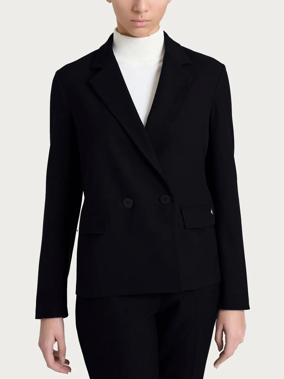 Ragno Blazer doppio petto Nero flanella regular
