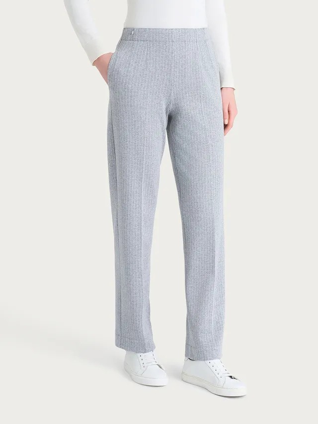 Ragno Compact Pantalone Dritto Gessato Grigio Mel.