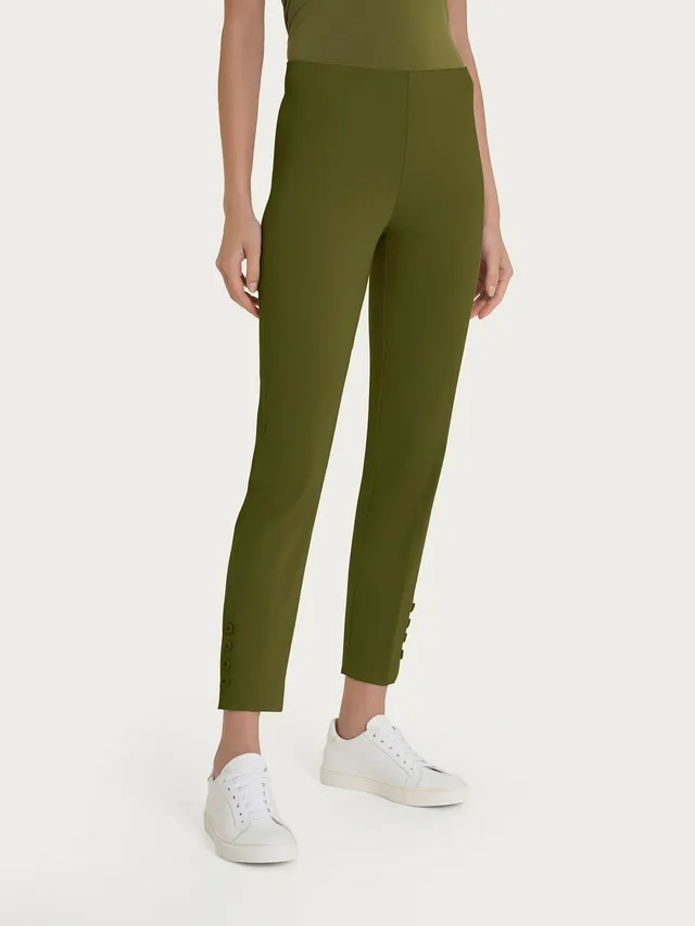 Ragno Satin Power Pantalone Capri con Bottoni Sphagnum elasticizzato