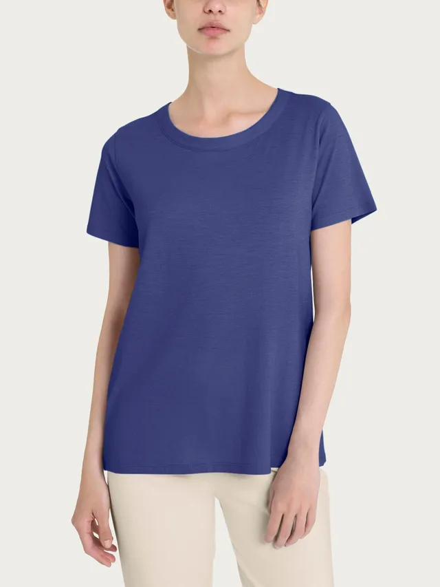 Ragno Slub Jersey T-shirt Donna Girocollo Skipper Blue