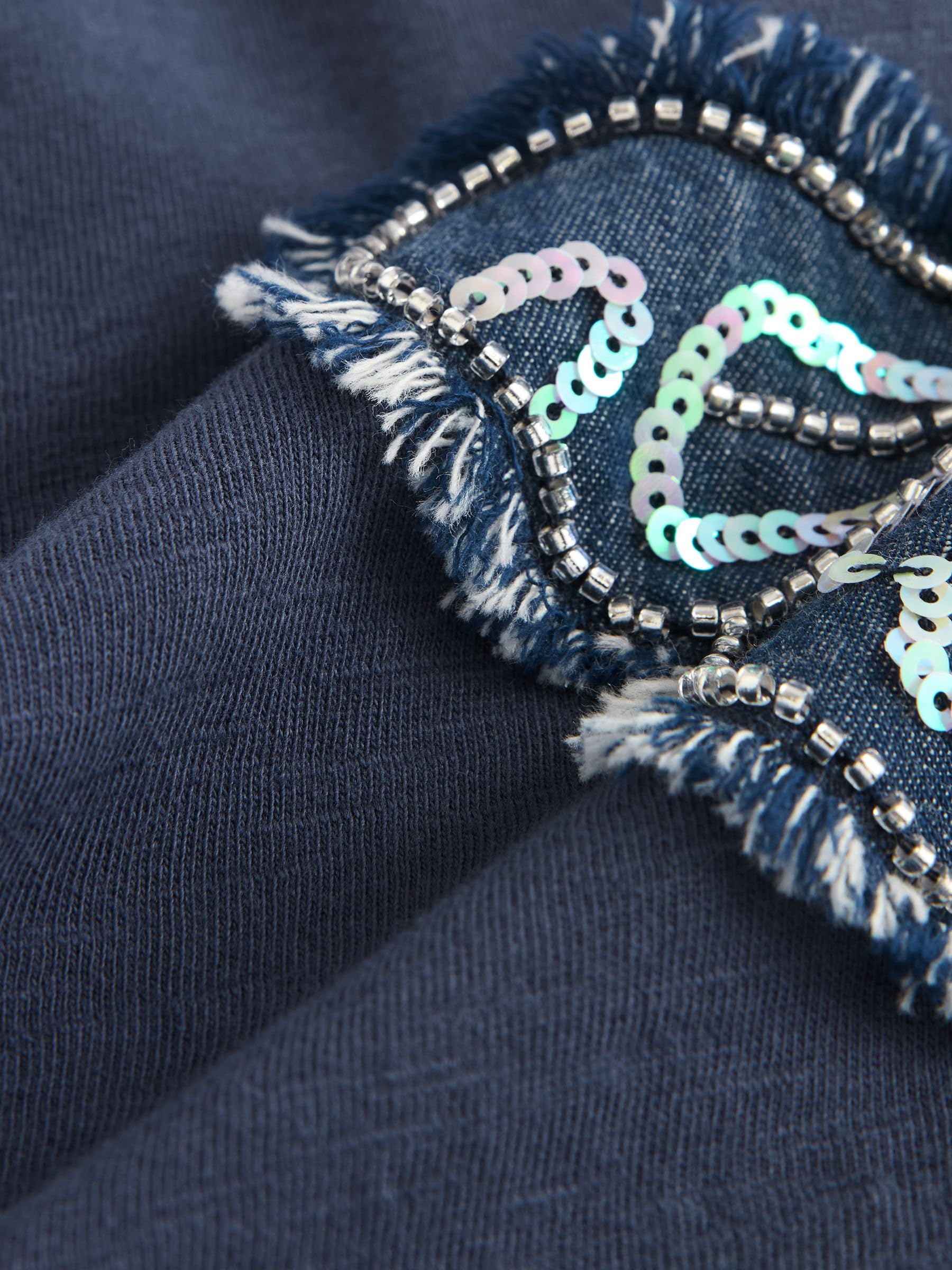 Next T-Shirt Farfalle Bambina 134 con Paillettes