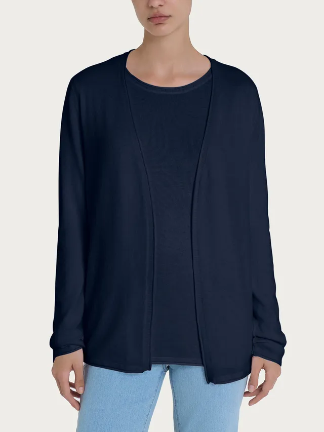 Ragno Four Seasons cardigan Bleu aperto senza bottoni