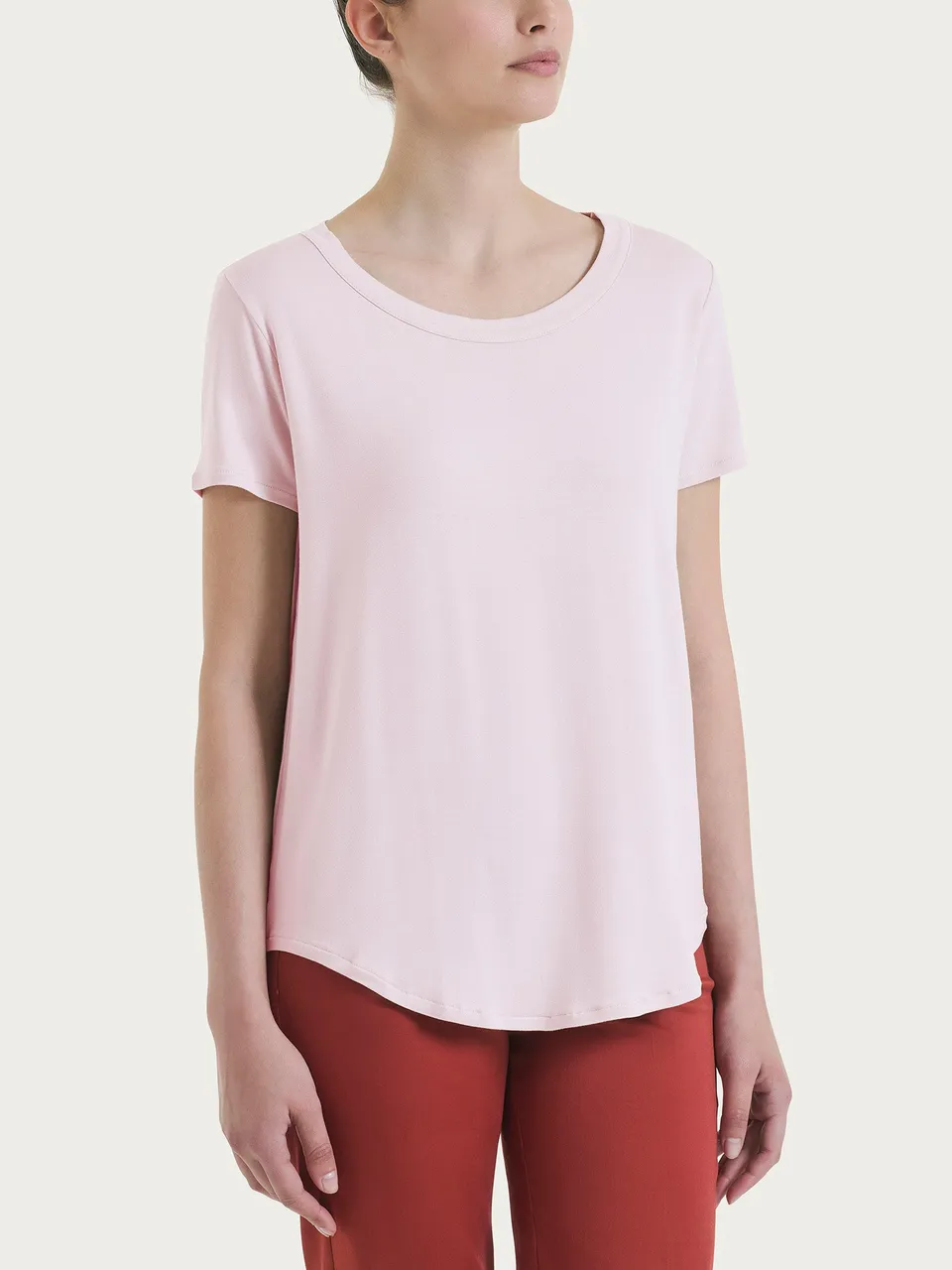 Ragno Viscosa Summer maglietta Pale Lilac girocollo soft