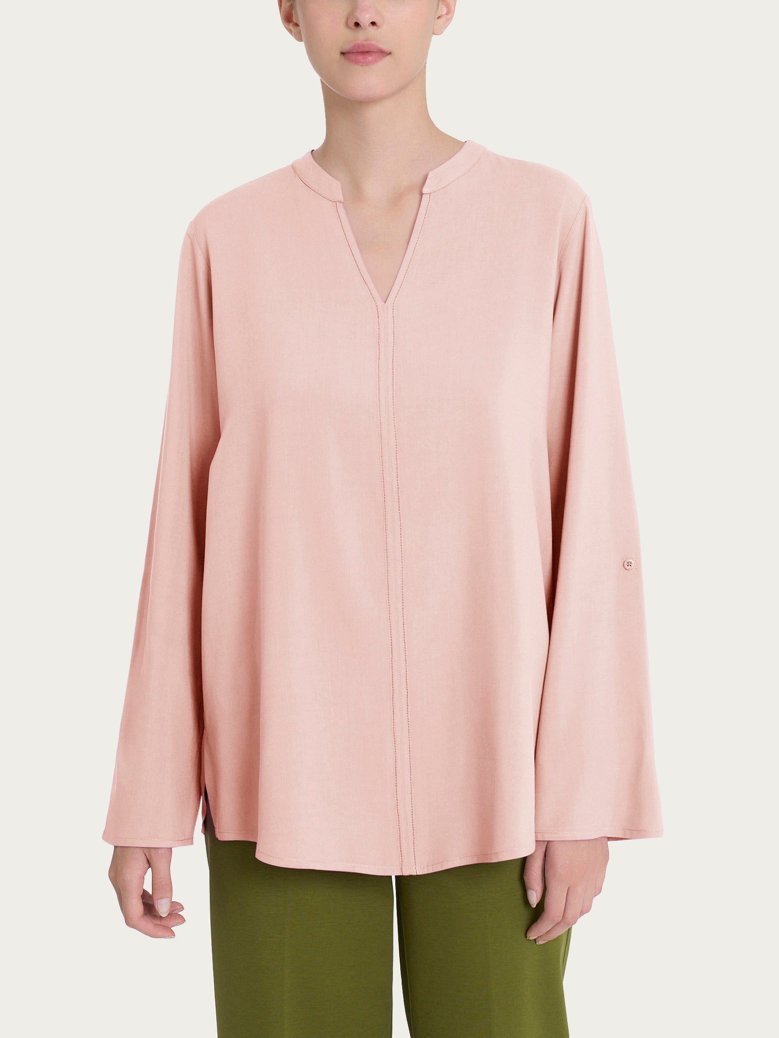 Ragno EcoSeta blusa coreana Cameo Rose raso viscosa