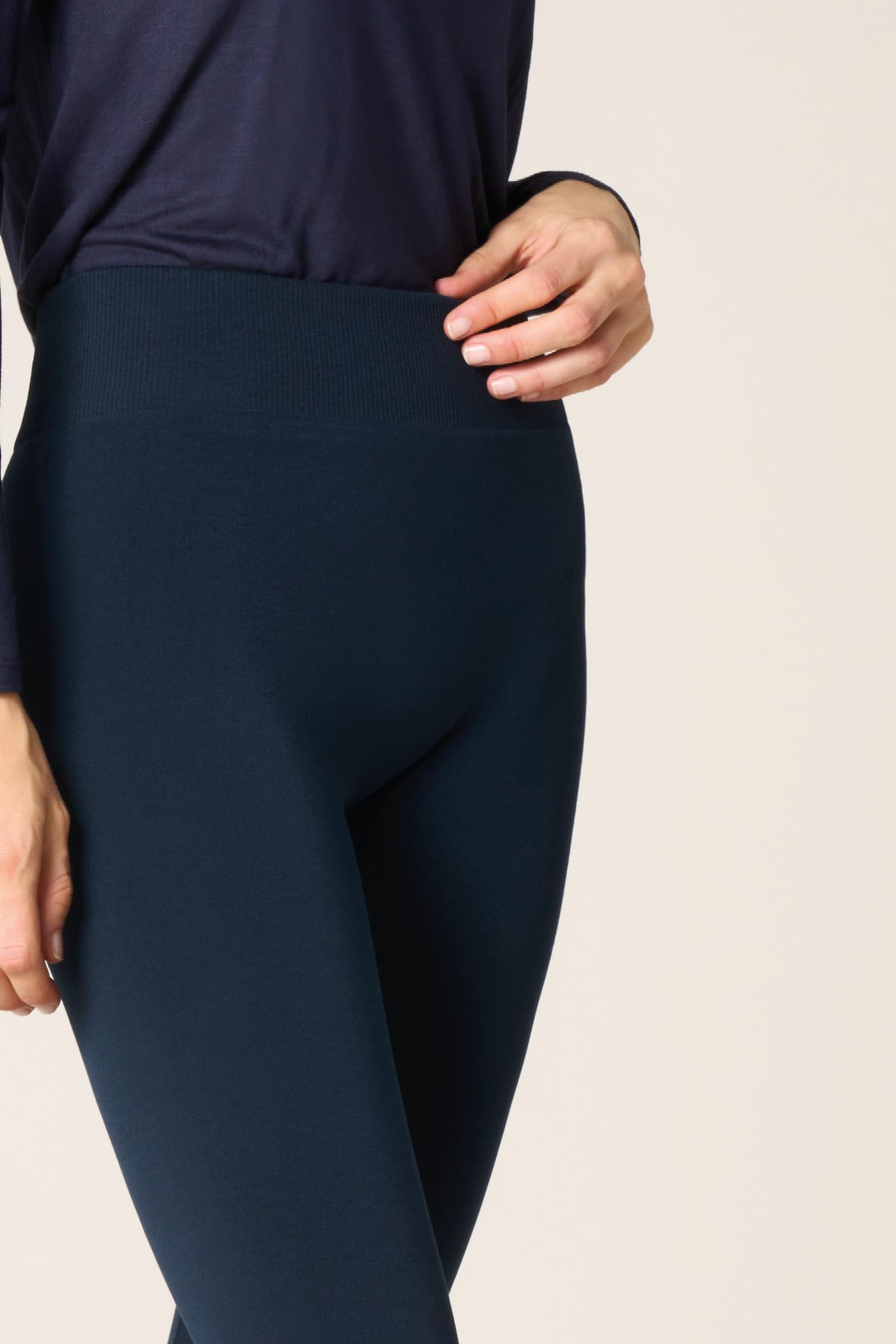 Goldenpoint Fluffy leggings microfibra vita alta donna