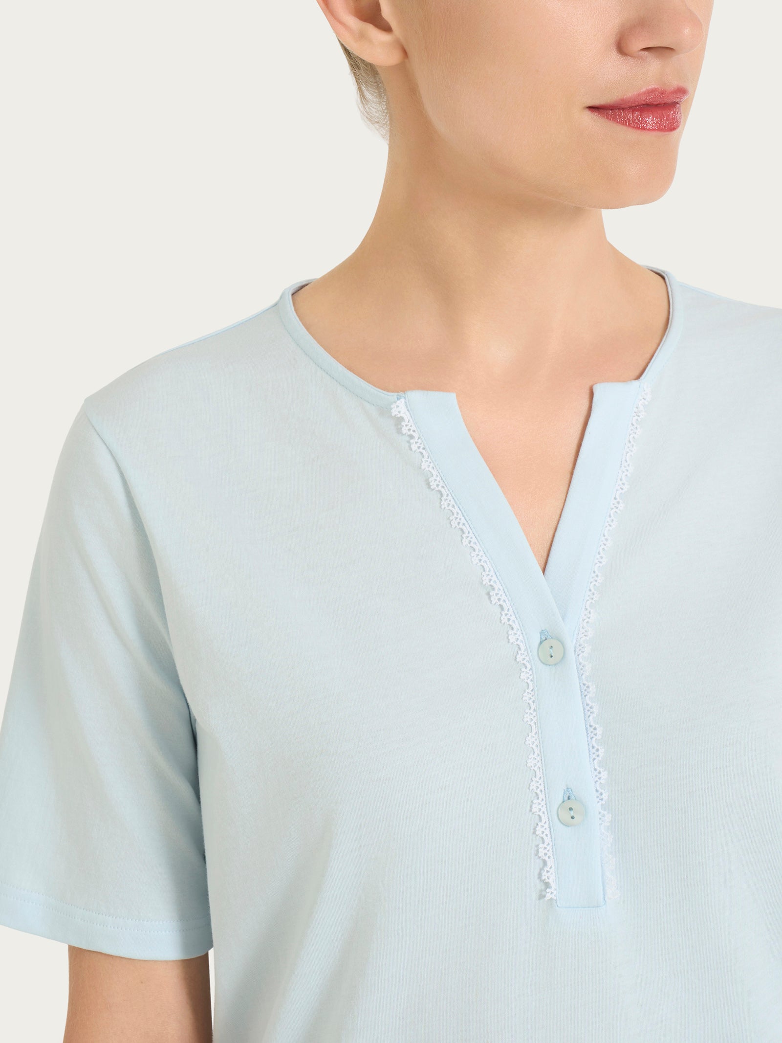 Ragno Jersey Cotone Pigiama Pinocchietto Pizzo Country Air